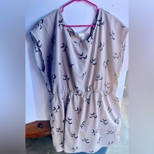 Dress/Tunic plus size tan with black birds